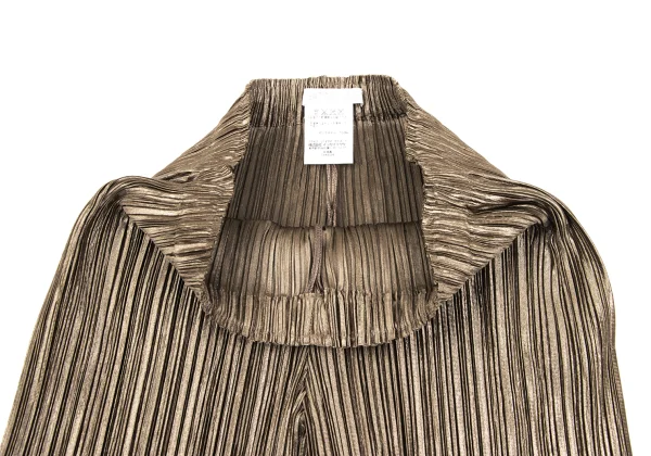 プリーツプリーズPLEATS PLEASE シャイニープリーツセットアップ 茶3 1