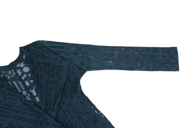 PLEATS PLEASE メッシュ プリーツ カーディガン 羽織り 3 水色 PLEATS PLEASE メッシュ プリーツ カーディガン 羽織り 3 水色