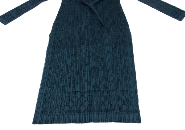 PLEATS PLEASE Jacquard Mesh Pleats Long Cardigan K-165905_009