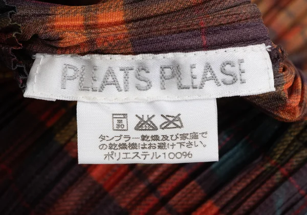 PLEATS PLEASE Botanical Check Pleated Shirt K-165909_014