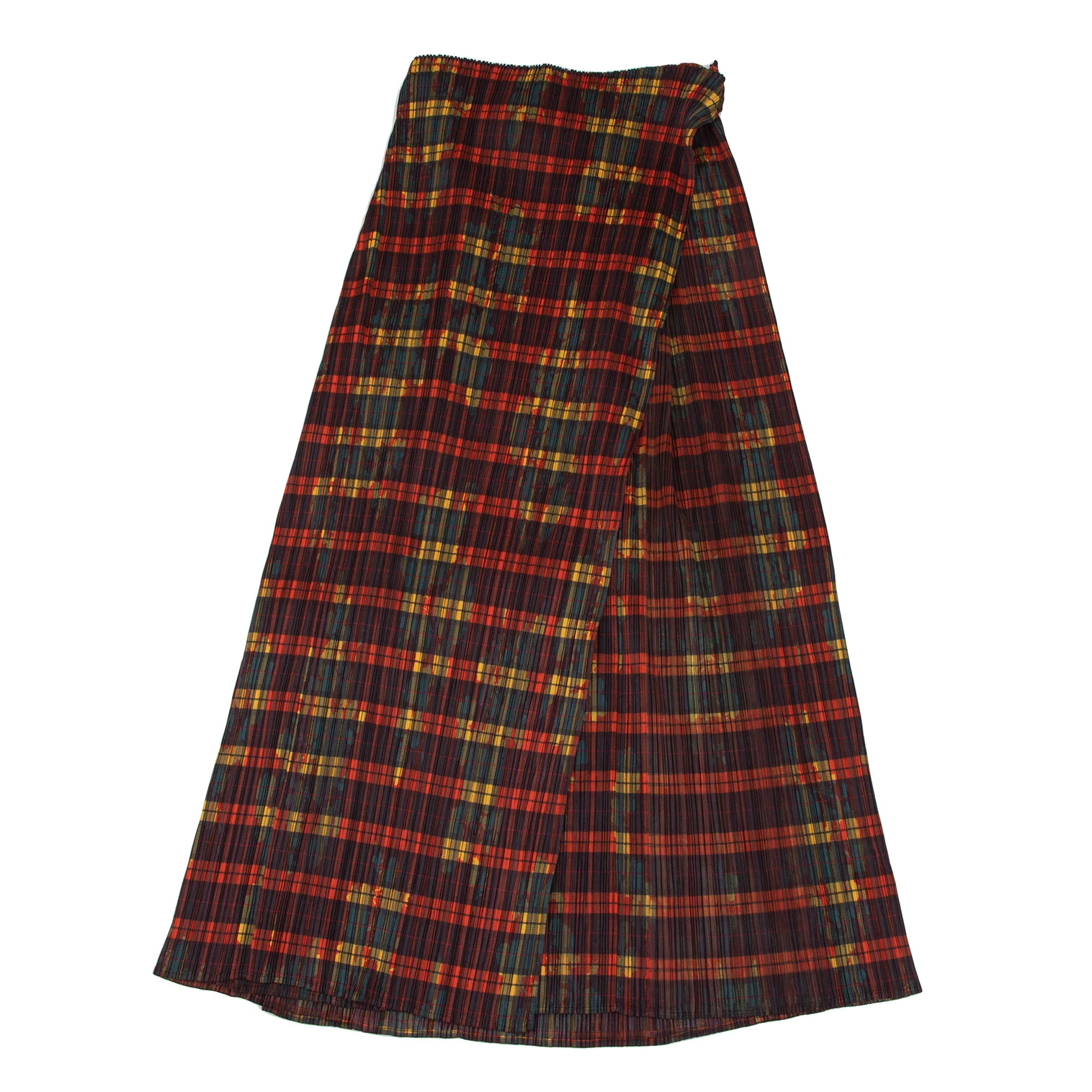 プリーツプリーズPLEATS PLEASE ボタニカルチェックプリーツラップ