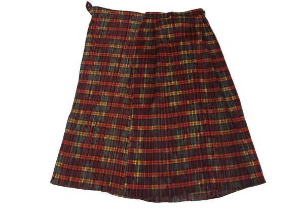 プリーツプリーズPLEATS アシンメトリー 赤 緑 幾何学 ロングスカート プリーツプリーズPLEATS アシンメトリー 赤 緑 幾何学 ロングスカート