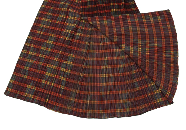 プリーツプリーズPLEATS PLEASE ボタニカルチェックプリーツラップ