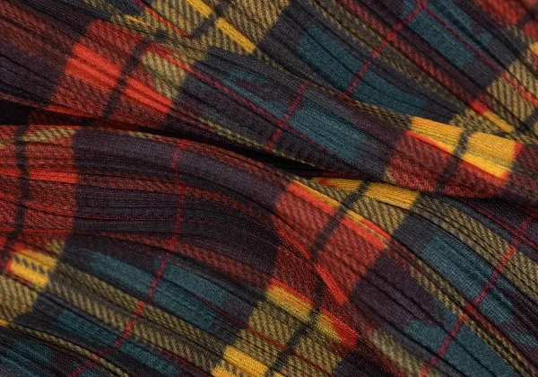 プリーツプリーズ　ストール　ボタニカル プリーツプリーズPLEATS PLEASE ボタニカルチェックプリーツラップ