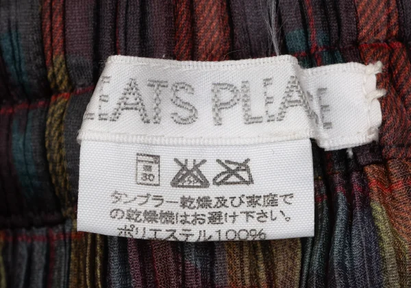 プリーツプリーズPLEATS PLEASE ボタニカルチェックプリーツラップ