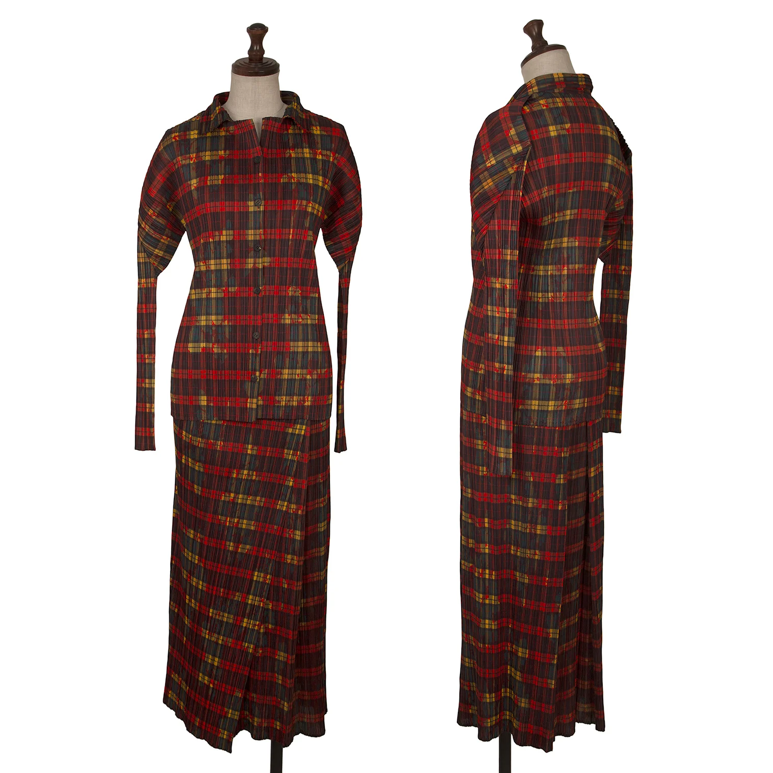 プリーツプリーズPLEATS PLEASE ボタニカルチェックプリーツ