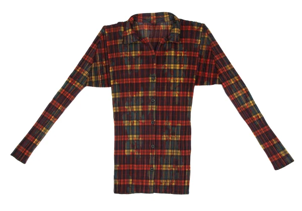 プリーツプリーズPLEATS PLEASE ボタニカルチェックプリーツ