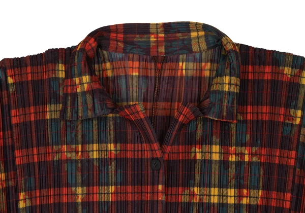 PLEATS PLEASE Botanical Check Pleated Shirt & Skirt K-165911_004