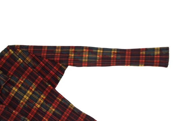 【中古】プリーツプリーズ PLEATS PLEASE プリーツセットアップ パンツ チェック柄 サイズ3 2 マルチカラー レディース プリーツプリーズPLEATS PLEASE ボタニカルチェックプリーツ