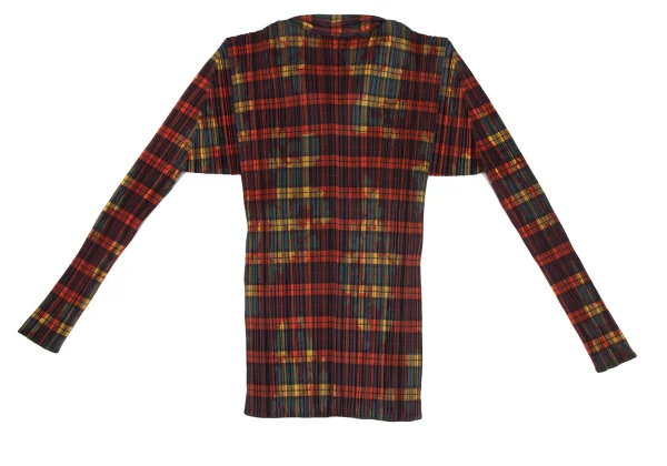 プリーツプリーズPLEATS PLEASE ボタニカルチェックプリーツ