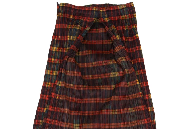 未使用品☆PLEATS PLEASE プリーツプリーズ 24SS PIQUANT 総柄デザイン 半袖 トップス スカート セットアップ レッド系 3 日本製 正規品 プリーツプリーズPLEATS PLEASE ボタニカルチェックプリーツ