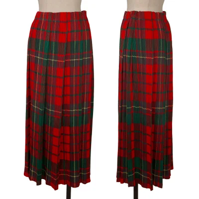 PLEATS PLEASE Checker Print Pleated Skirt