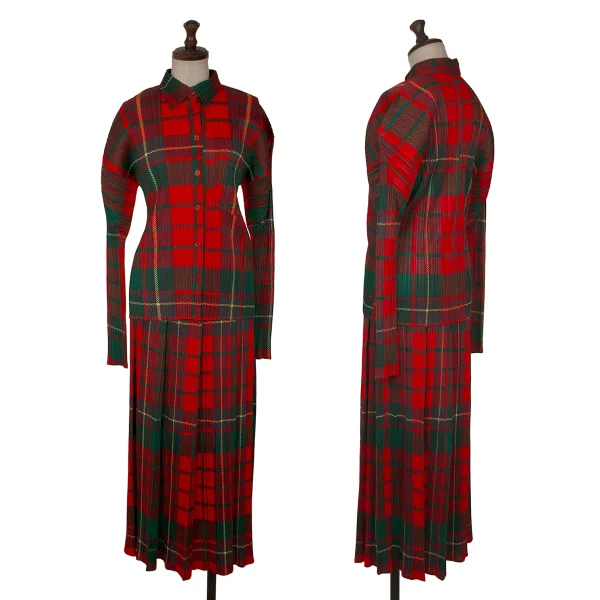 PLEATS PLEASE Checker Print Pleated Skirt K-165913_009