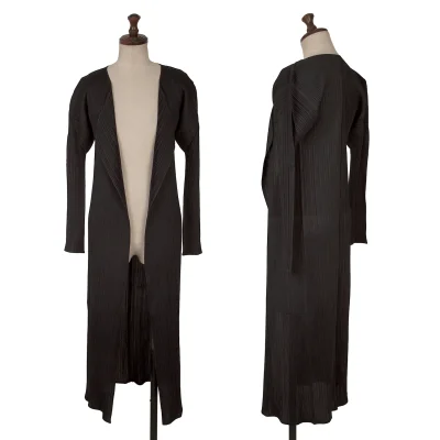PLEATS PLEASE Pleated Buttonless Long Cardigan