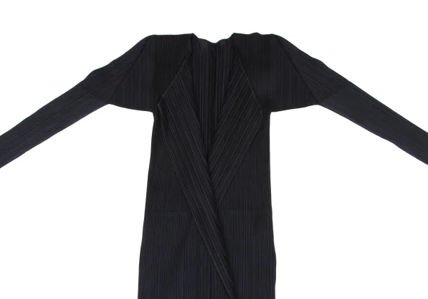 PLEATS PLEASE Pleated Buttonless Long Cardigan K-165918_003