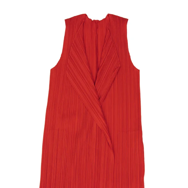 PLEATS PLEASE Back Slit Long Vest K-165919_003