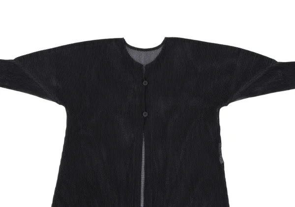 PLEATS PLEASE Side Slit Mesh Cardigan K-165920_003