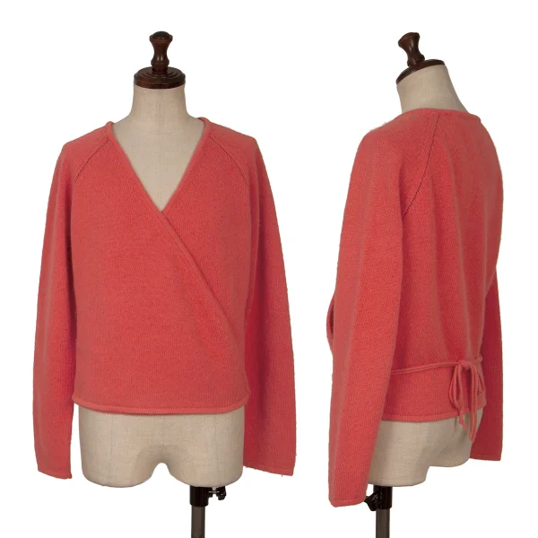 MM By Max Mara Angora Wool String Design Cardigan Pink M K-165940_001