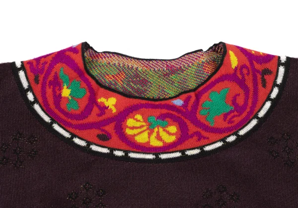 KENZO Cotton Blend Graphic Knit Short Sweater K-165941_004