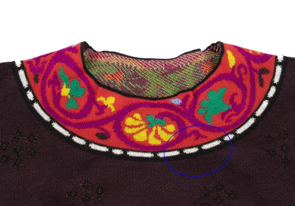 KENZO Cotton Blend Graphic Knit Short Sweater K-165941_005