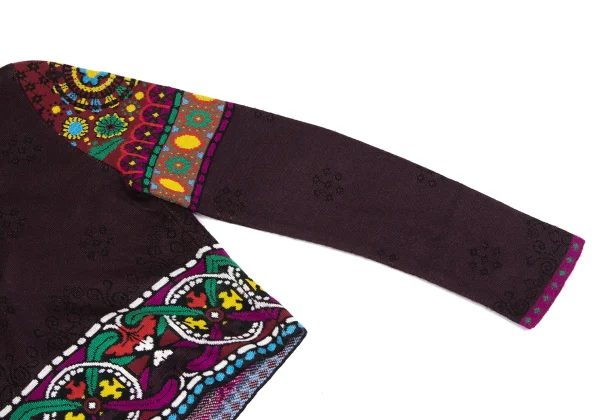 KENZO Cotton Blend Graphic Knit Short Sweater K-165941_007