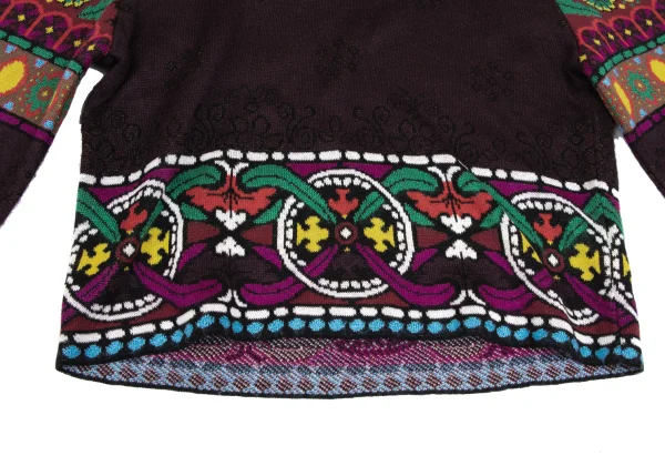 KENZO Cotton Blend Graphic Knit Short Sweater K-165941_009