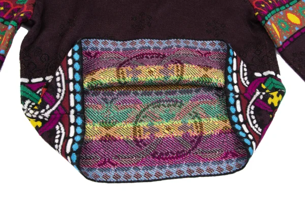 KENZO Cotton Blend Graphic Knit Short Sweater K-165941_010