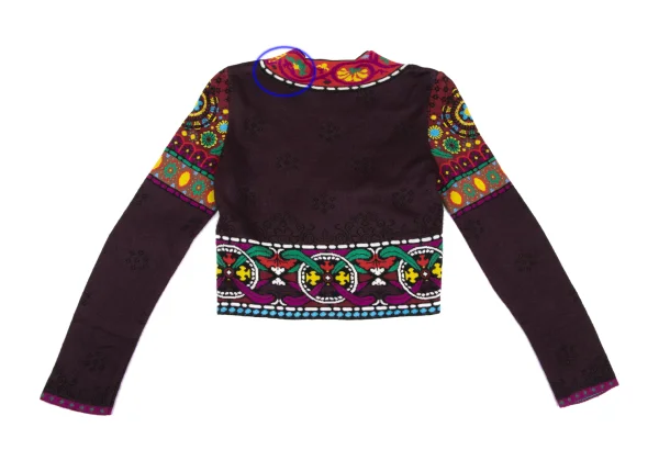 KENZO Cotton Blend Graphic Knit Short Sweater K-165941_011