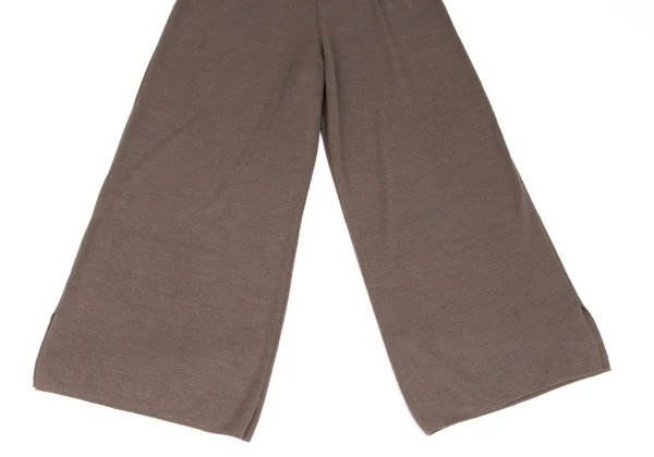 HIROKO KOSHINO Linen Blend Side Slit Wide Knit Pants K-165942_004