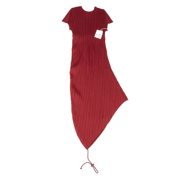 PLEATS PLEASE Asymmetrical Hem Drawcord Dress K-165961_002