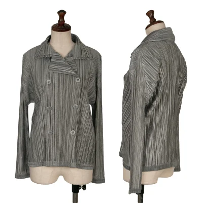 PLEATS PLEASE Double Collar Design Pleated Jacket