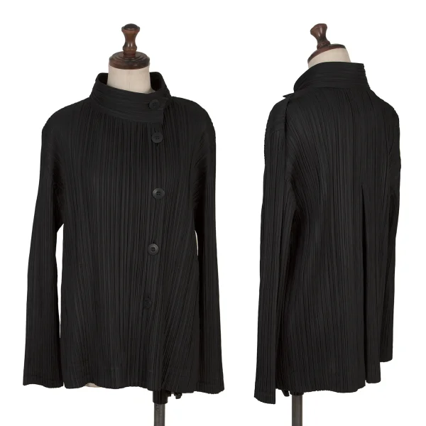 PLEATS PLEASE Pleats Band-collar Jacket Black 3 K-165968_001