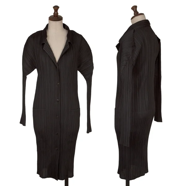 PLEATS PLEASE Pleats Long Jacket Black 3 K-165969_001