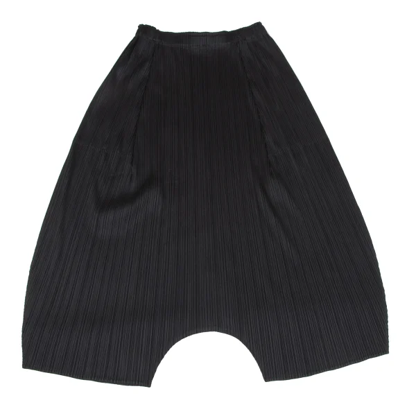 PLEATS PLEASE Pleated Dropped Crotch Pants Black 3 K-165977_001