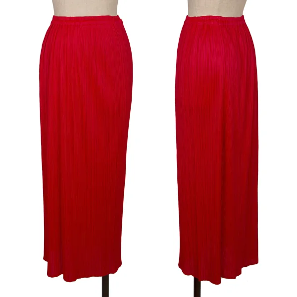 PLEATS PLEASE Pleated A-line Skirt Red 2 K-165981_001