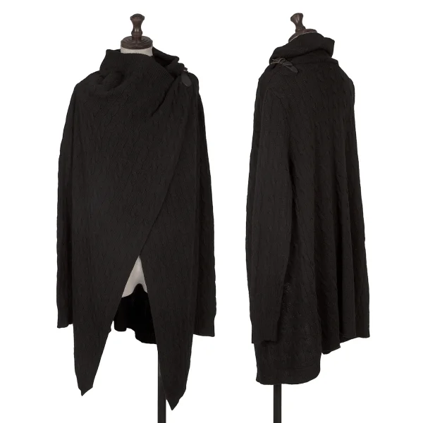 POLO RALPH LAUREN Belt Wrap Cable Knit Cardigan Black S K-165989_001