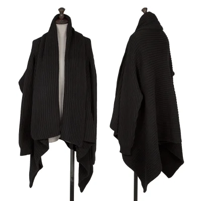 JOSEPH Wool Drape Buttonless Rib Knit Cardigan