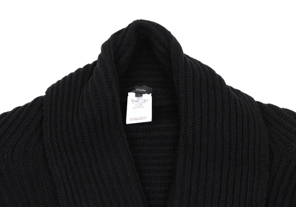 JOSEPH Wool Drape Buttonless Rib Knit Cardigan K-165990_004