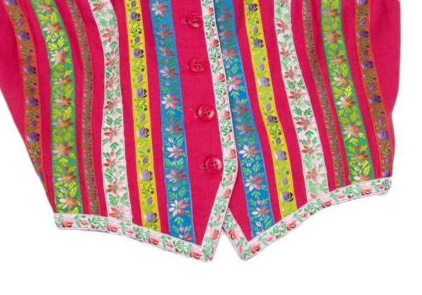 KENZO Linen Floral Taping Bustier K-166004_006