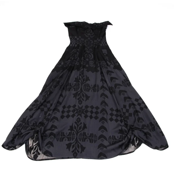 Yohji Yamamoto FEMME Silk Pigment Print Corset Dress K-166007_002