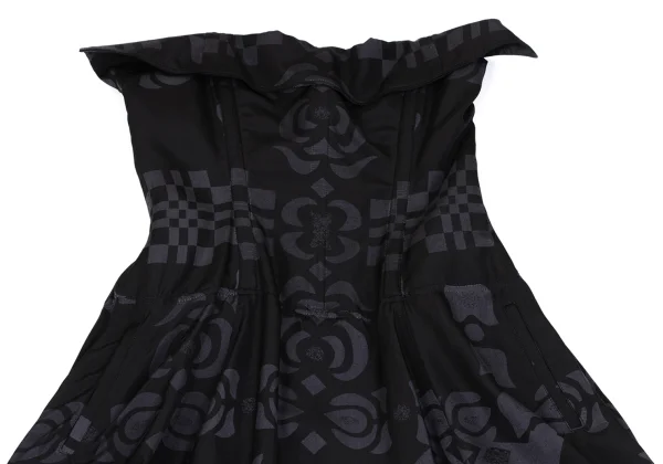 Yohji Yamamoto FEMME Silk Pigment Print Corset Dress K-166007_003