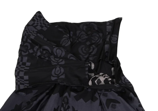 Yohji Yamamoto FEMME Silk Pigment Print Corset Dress K-166007_004