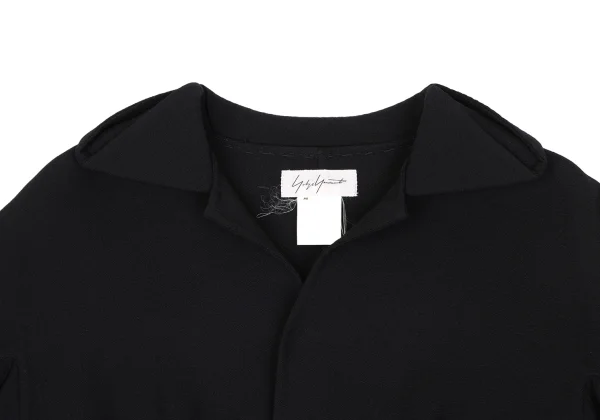 ヨウジヤマモト ファムYohji Yamamoto FEMME ウールフレアスリーブスナップジャケット 黒S K-166009_004