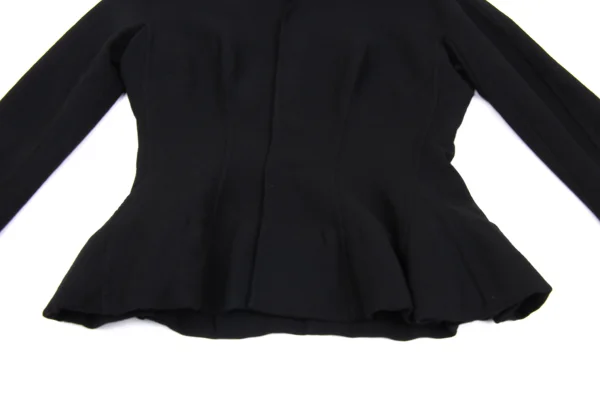 ヨウジヤマモト ファムYohji Yamamoto FEMME ウールフレアスリーブスナップジャケット 黒S K-166009_008