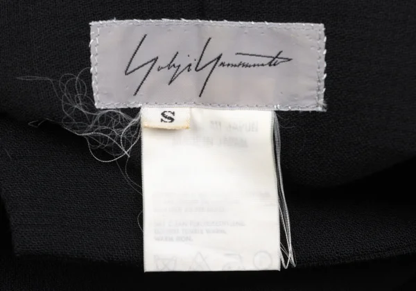 ヨウジヤマモト ファムYohji Yamamoto FEMME ウールフレアスリーブスナップジャケット 黒S K-166009_014