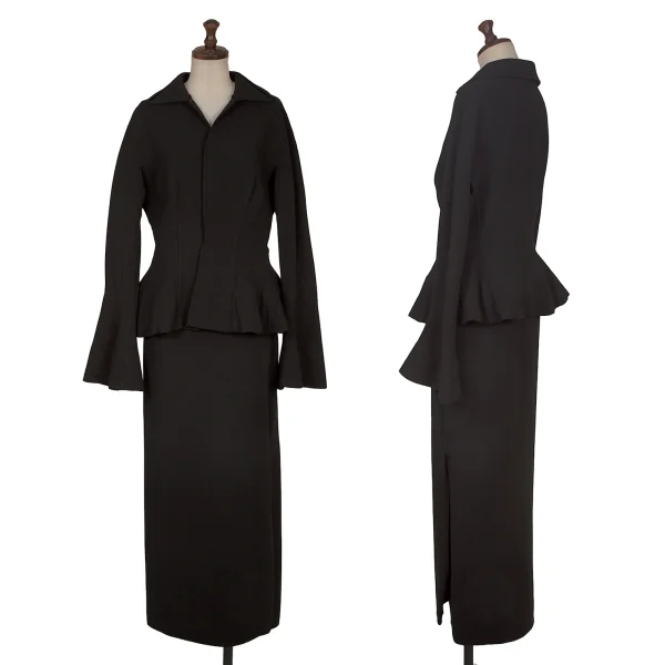 Yohji Yamamoto FEMME Curve Slit Wool Skirt K-166010_014