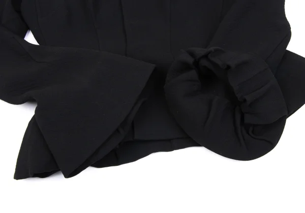 ヨウジヤマモト ファムYohji Yamamoto FEMME ウールフレアスリーブセットアップ 黒S XS K-166011_006