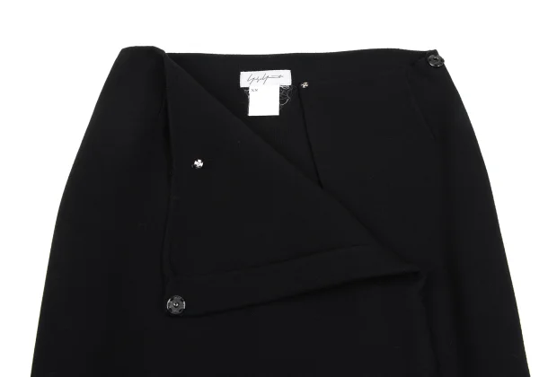 ヨウジヤマモト ファムYohji Yamamoto FEMME ウールフレアスリーブセットアップ 黒S XS K-166011_014