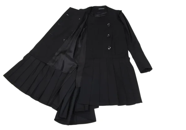 Yohji Yamamoto FEMME Shoulder Switching Pleats Paste Coat K-166012_011