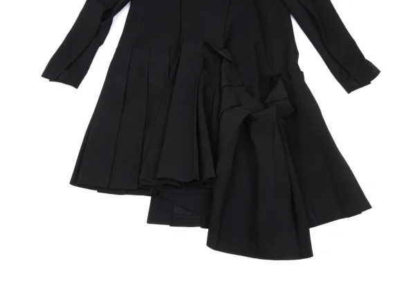 Yohji Yamamoto FEMME コート 黒1 希少 ヨウジヤマモト ヨウジヤマモト ファムYohji Yamamoto FEMME ショルダー切替プリーツ